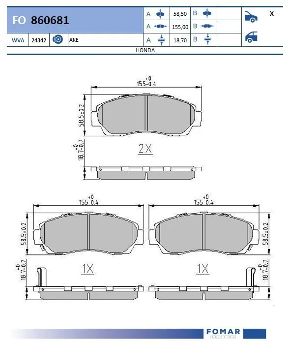 Brake Pad Set, disc brake